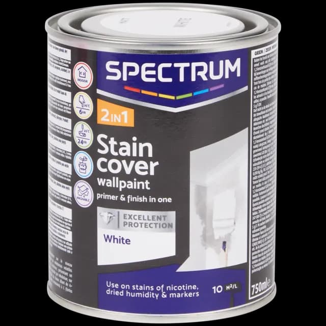 Peinture murale blanche Spectrum 2 en 1 Masque-taches