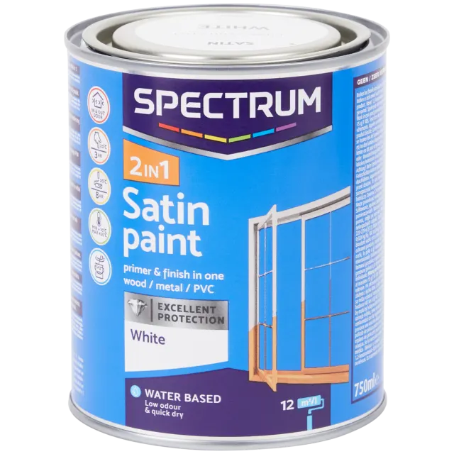 Peinture satinée 2-en-1 Spectrum Blanc