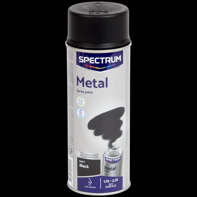 Peinture en aérosol pour métal Spectrum Noir mat
