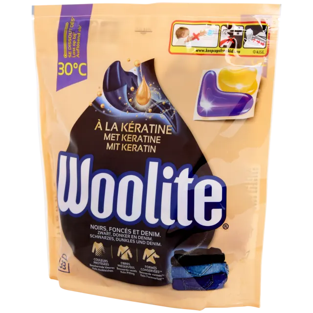 Capsules de lessive Woolite Noir, Foncé & Denim