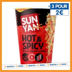SUN YAN CUP NOUILLE HOT&SPICY 65G