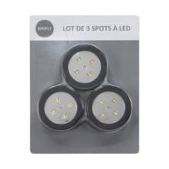 KINGMANN LOT DE 3 LUMIERES LED POUSSOIR