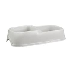 PET ESSENTIALS GAMELLE PLASTIQUE DOUBLE GRISE
