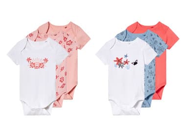 lupilu® Lot de 3 bodies bébé