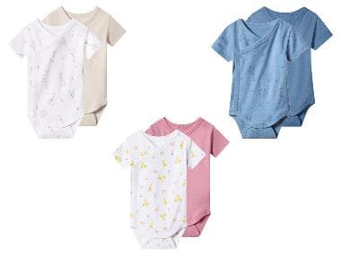 lupilu® Lot de 2 bodies croisés bébé