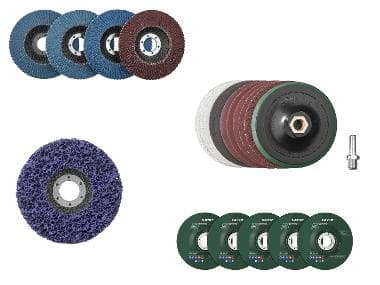Set de disques ou Plateau auto-agrippant avec disques abrasifs, Ø 115 mm