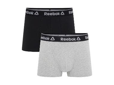 Reebok Lot de 2 boxers homme (noir/gris, S)