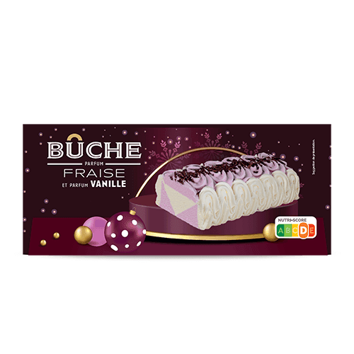 BÛCHE VANILLE FRAISE SURGELÉE