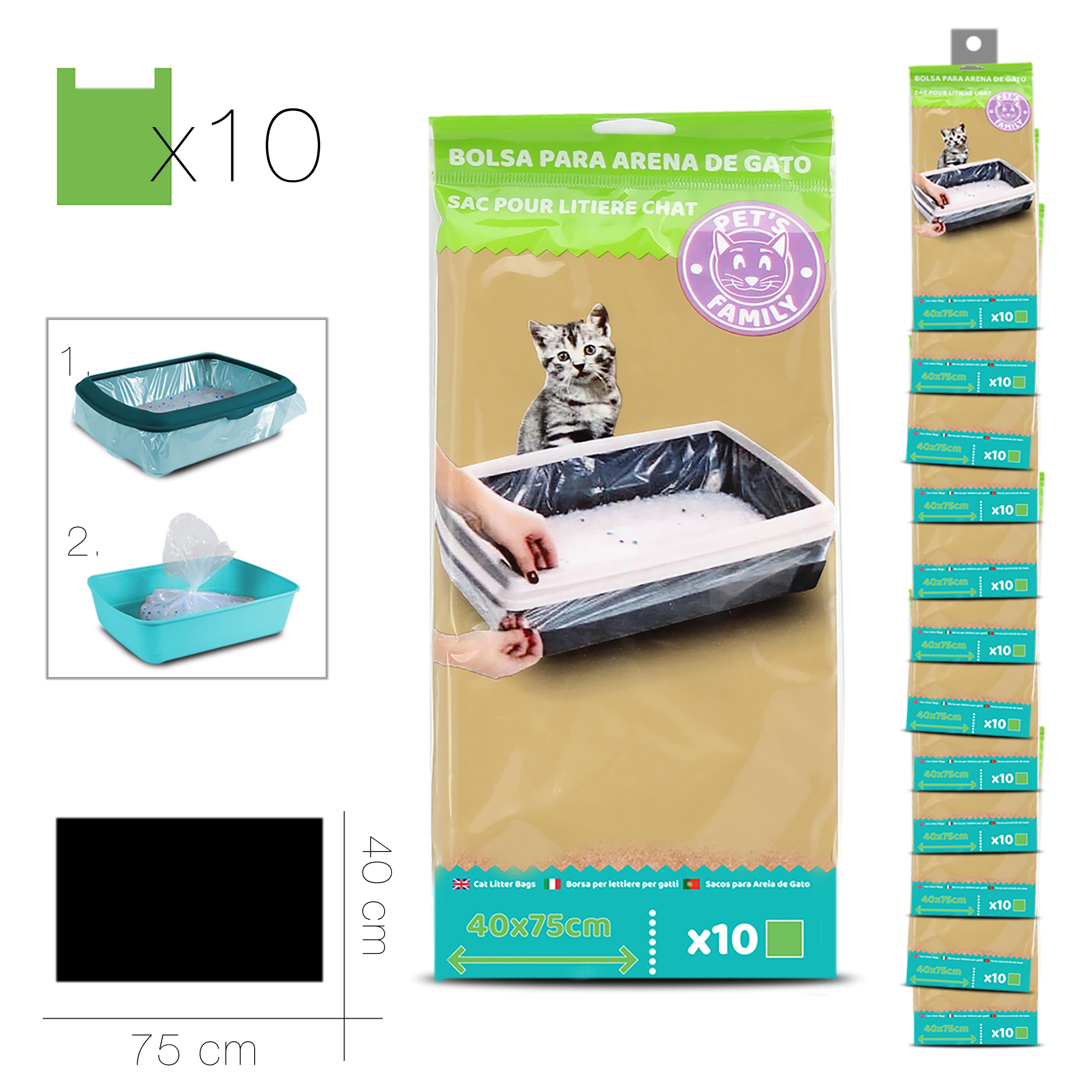 10 SACS POUR LITIERE CHAT 40X75CM