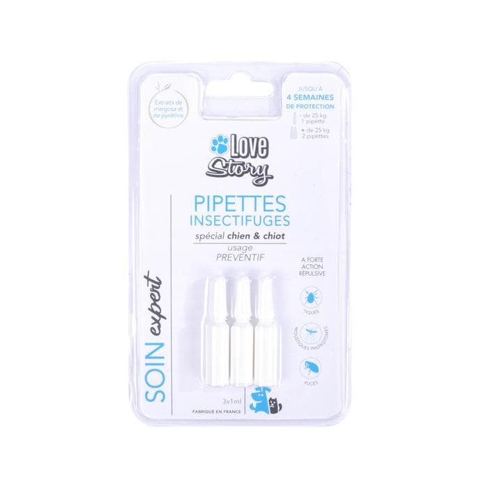 PIPETTES INSECTIFUGES PREVENTIF CHIEN CHIOT 3X1ML