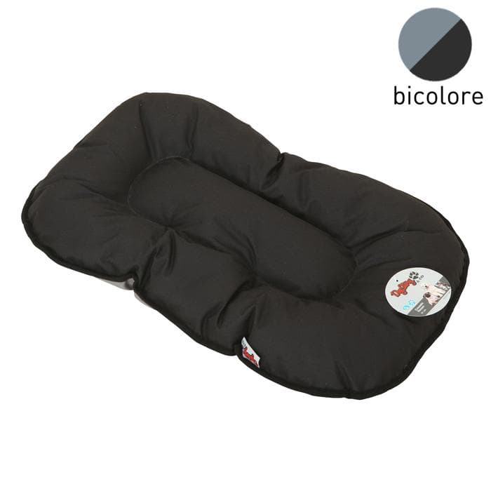 COUSSIN FLOCON 107CM BICOLORE NOIR GRIS