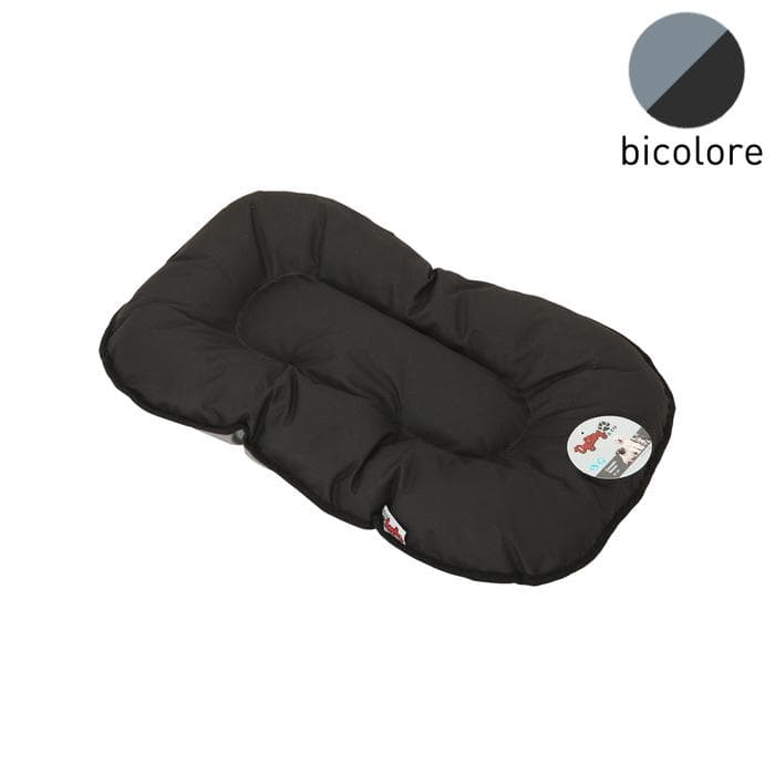 COUSSIN FLOCON 61CM BICOLORE NOIR GRIS