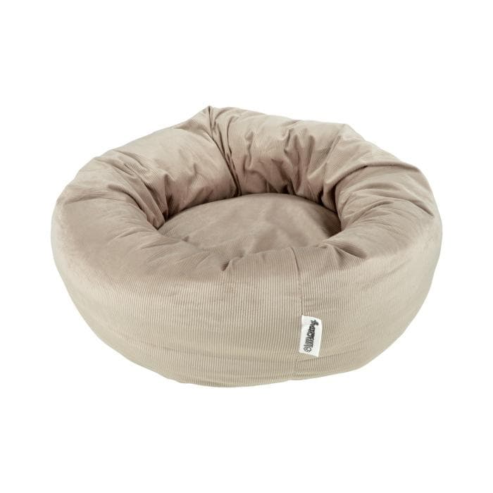 COUSSIN DONUT ROND VELOURS COTELE 55X20CM CRAFTY NOISETTE