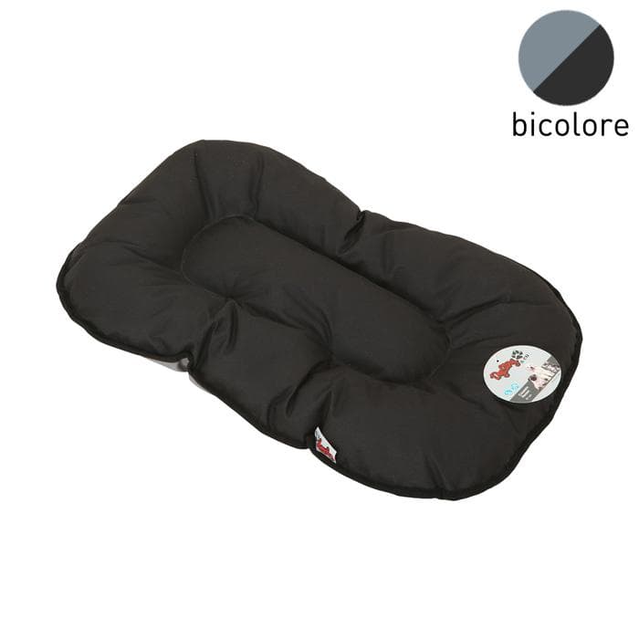 COUSSIN FLOCON 77CM BICOLORE NOIR GRIS