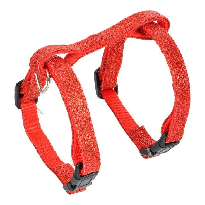 HARNAIS GLITTER POUR CHAT 20 A 30CM ROUGE